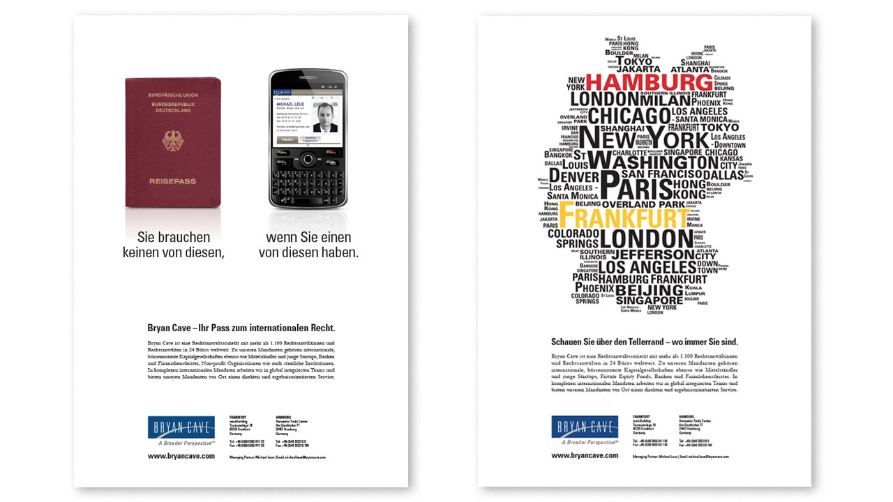 Advertising for Bryan Cave LLP